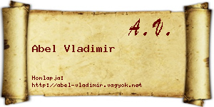 Abel Vladimir névjegykártya